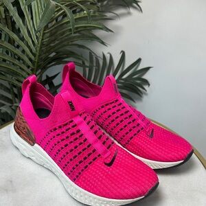 Nike React Phantom Run Flyknit 2 Women's Pink Prime Zebra Slip-On Shoes size 10